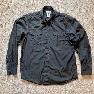 American Rag Military Style Dark Green Western Shirt, Size Large